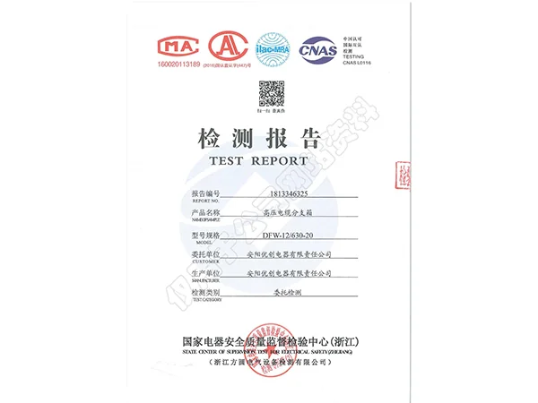 电缆分支箱报告证书